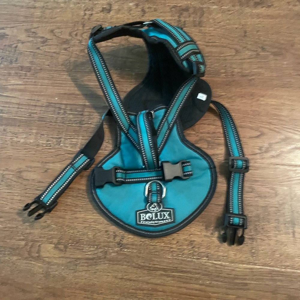 Turquoise dog harness L  / Large Perfect, Like new